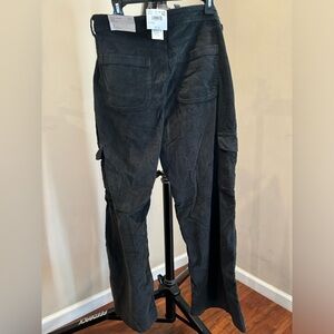 American Eagle Super High Rise Baggy Wide Leg Corduroy Cargo Pants Size 14 Short